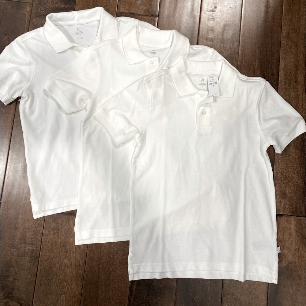 Gap youth White polo shirts size medium (3 total)